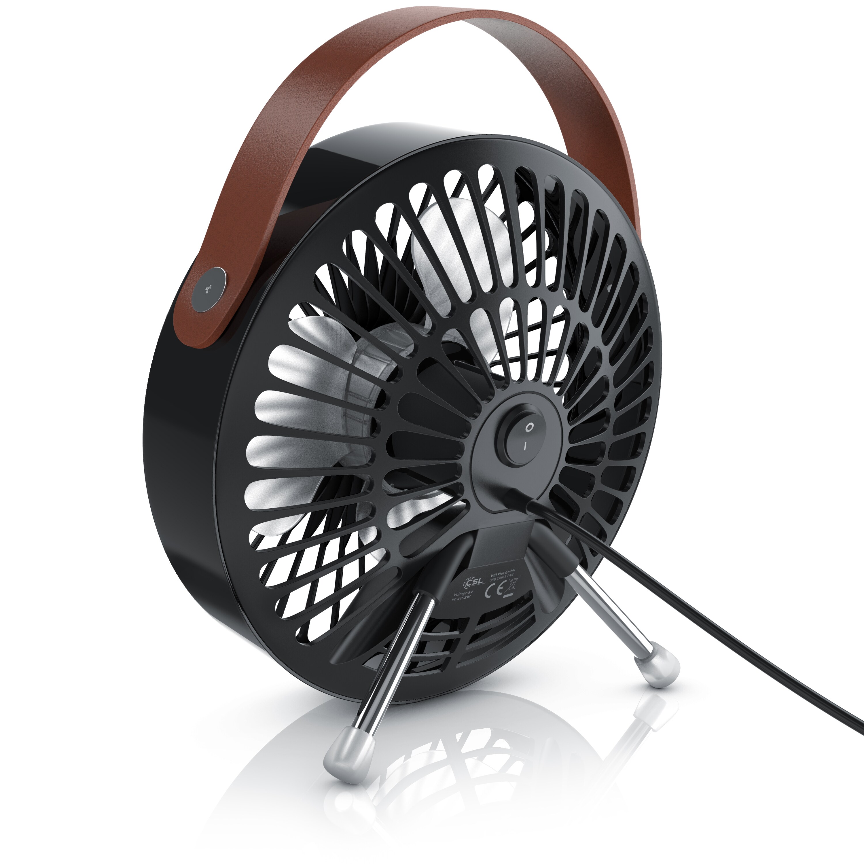 CSL - mini USB Ventilator Tischventilator - leises Betriebsgeräusch Ein Aus-Schalter - ca. 30 Grad neigbar - Schreibtischventilator im Design Look