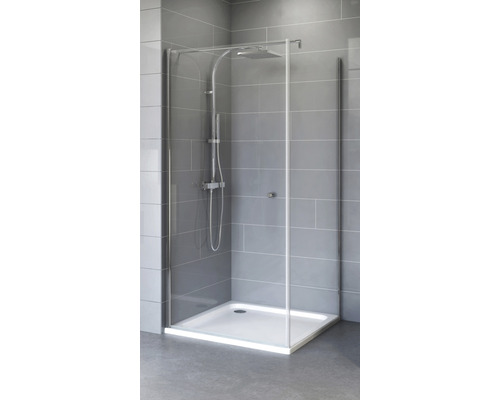 Schulte Flexa draaideur 75 cm helder glasprofiel kleur chroom