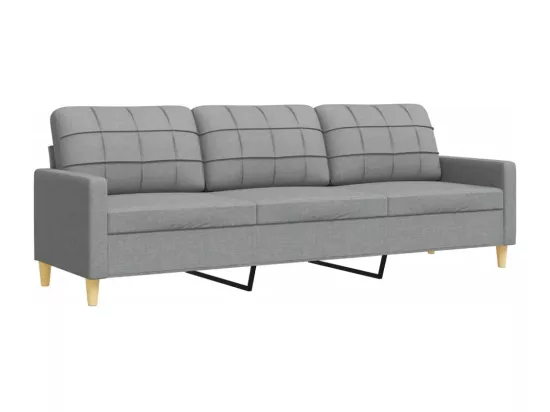 Ensemble de canapés 3 pièces avec repose-pied gris clair tissu