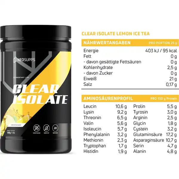 Clear Isolate Lemon Ice Tea
