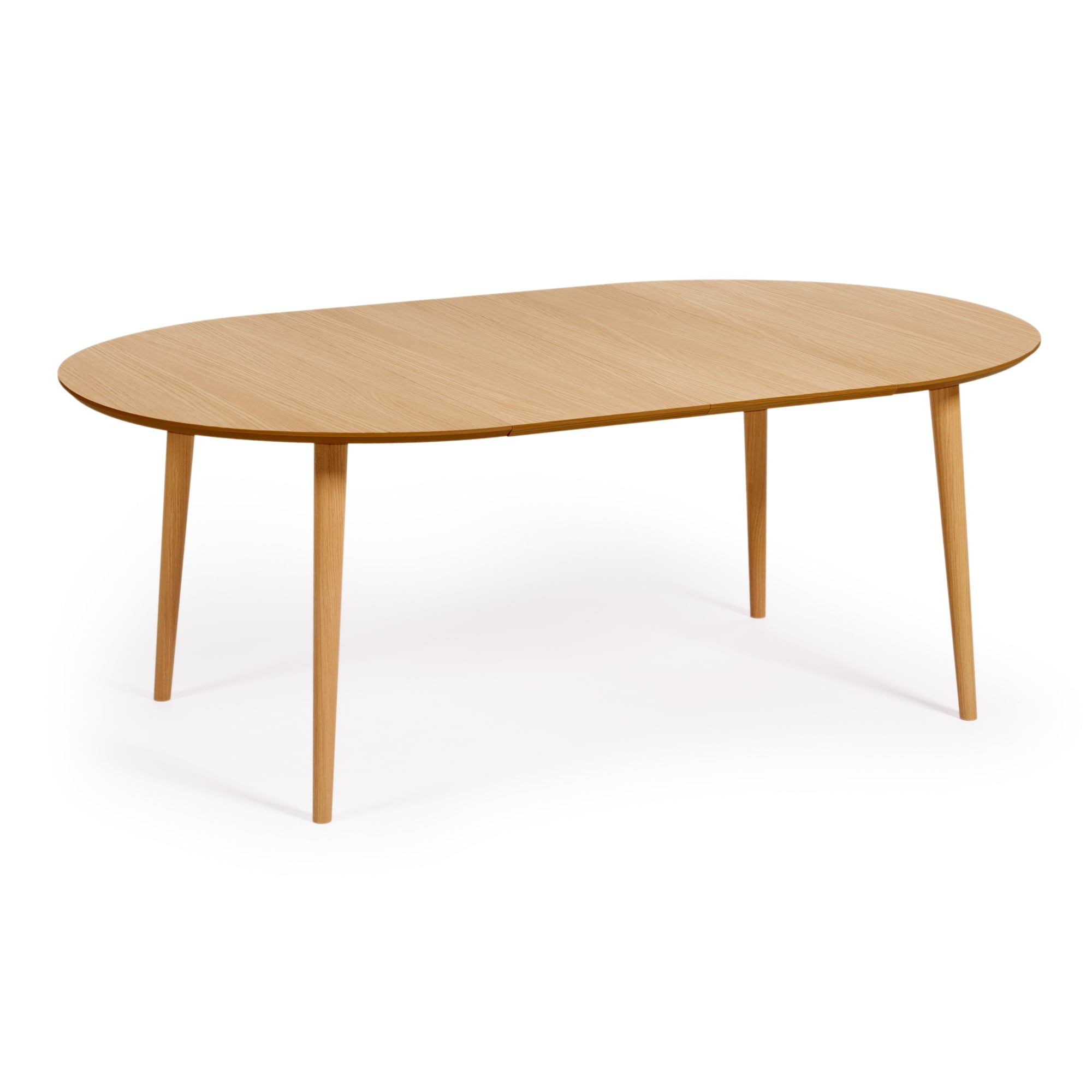 Kave Home Oqui Eettafel Uitschuifbaar Rond - 120|200 x 120 cm - Eiken