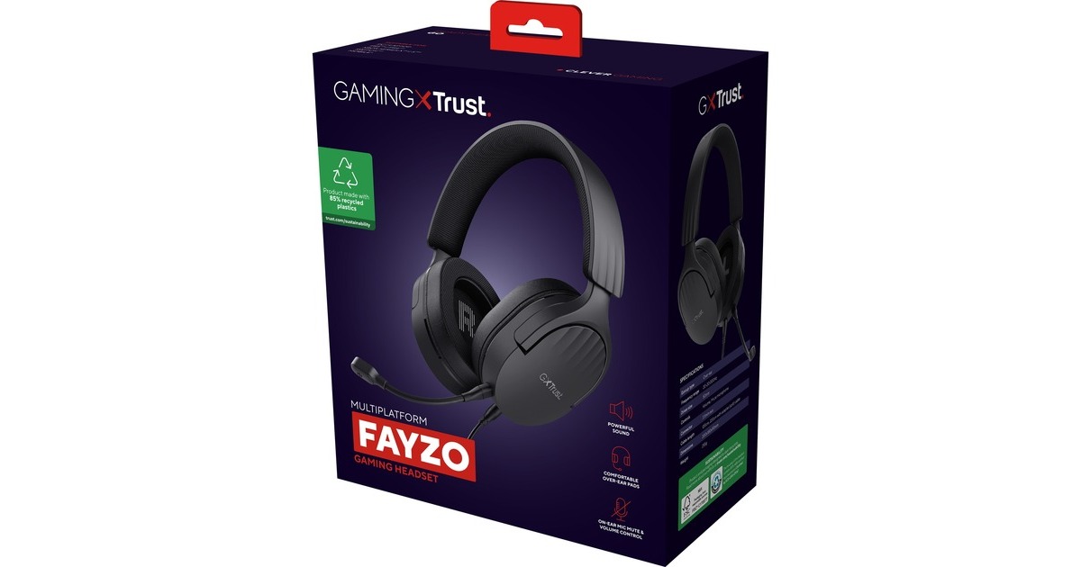 TrustGXT 489 Fayzo Multiplatform  over-ear gaming headset  (Zwart)
