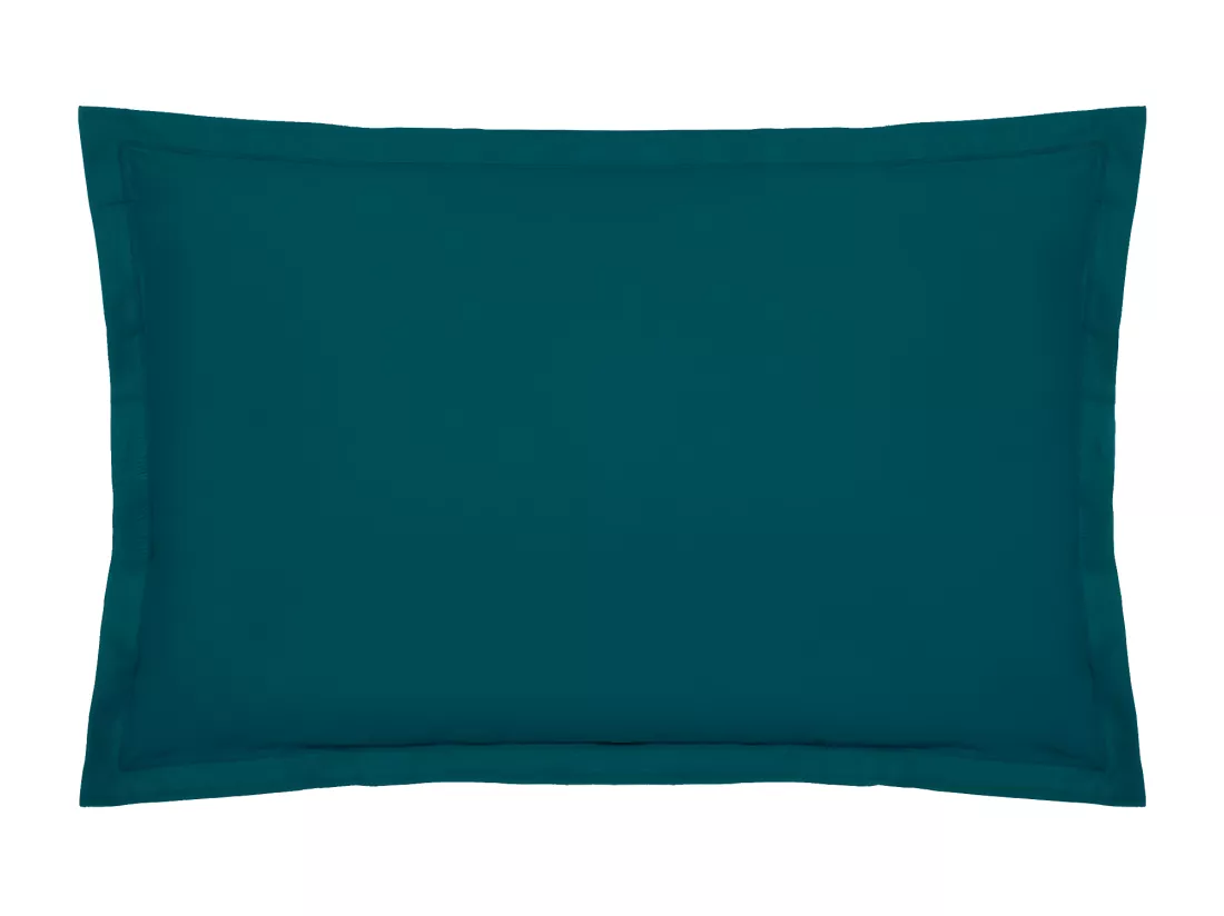 Taie d'oreiller en percale de Coton Bleu Egéen 50 x 70 cm