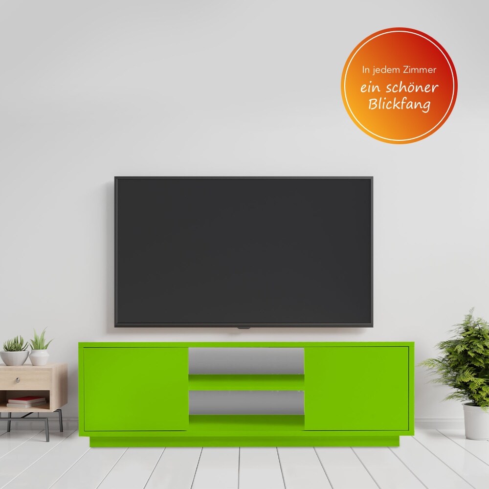 TV-Lowboard Eyecatcher farbige HiFi-Kommode mit zwei Türen und zwei Fächern
