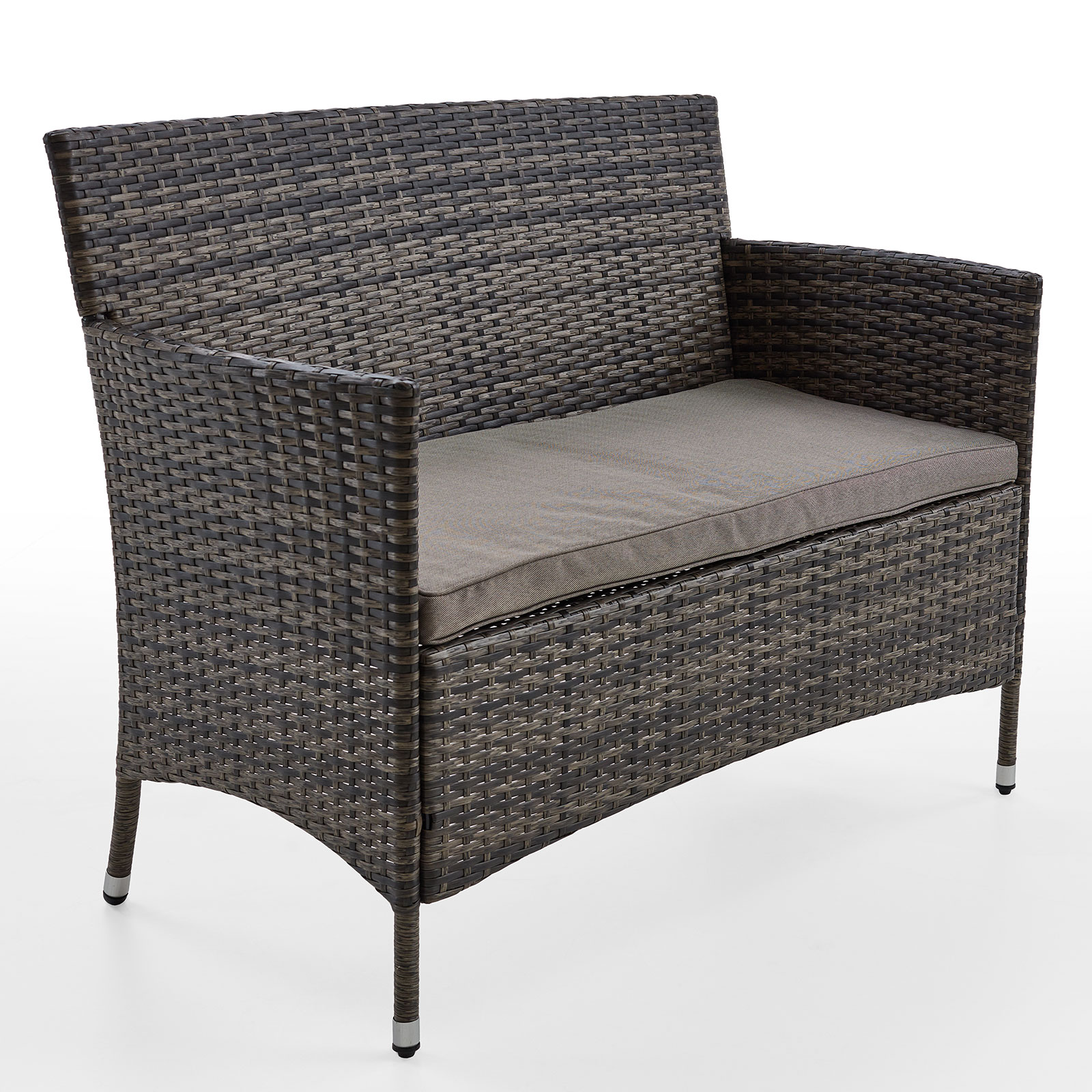 4-teilige Loungegarnitur - braun - Polyrattan