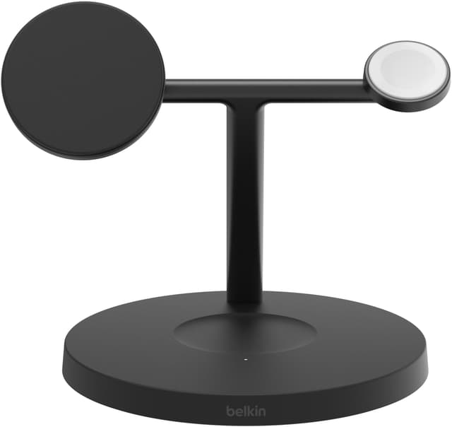 Belkin BoostCharge Pro 3-i-1 Qi2 trådløs ladestation (sort)