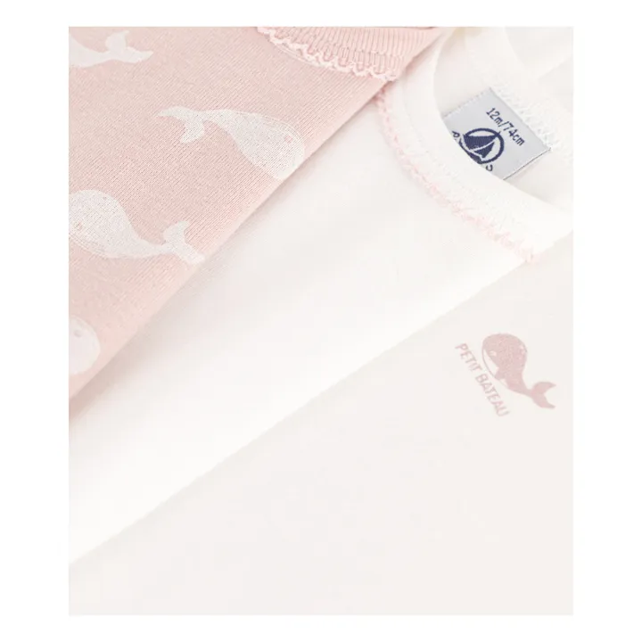 Petit Bateau Lot 3 Bodies Baleines | Rose