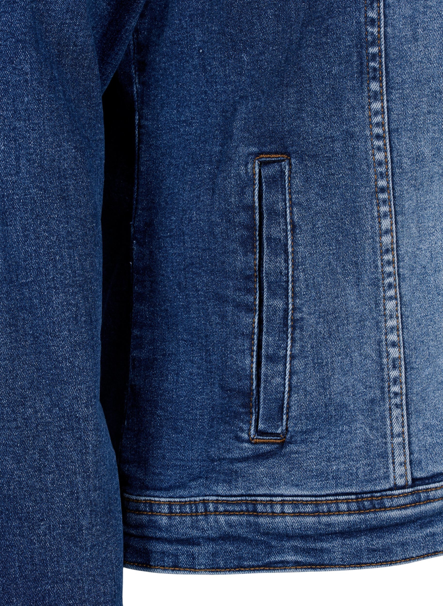 Kort denimjakke i bomuld