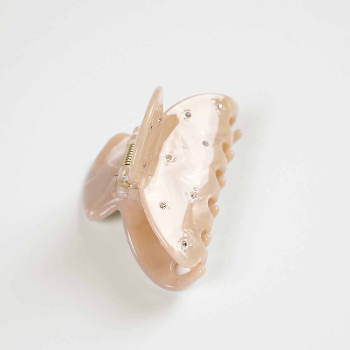 Hårklype beige - 4,6x8,6x4,5 cm