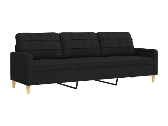 Ensemble de canapés 4 pcs avec repose-pied noir tissu