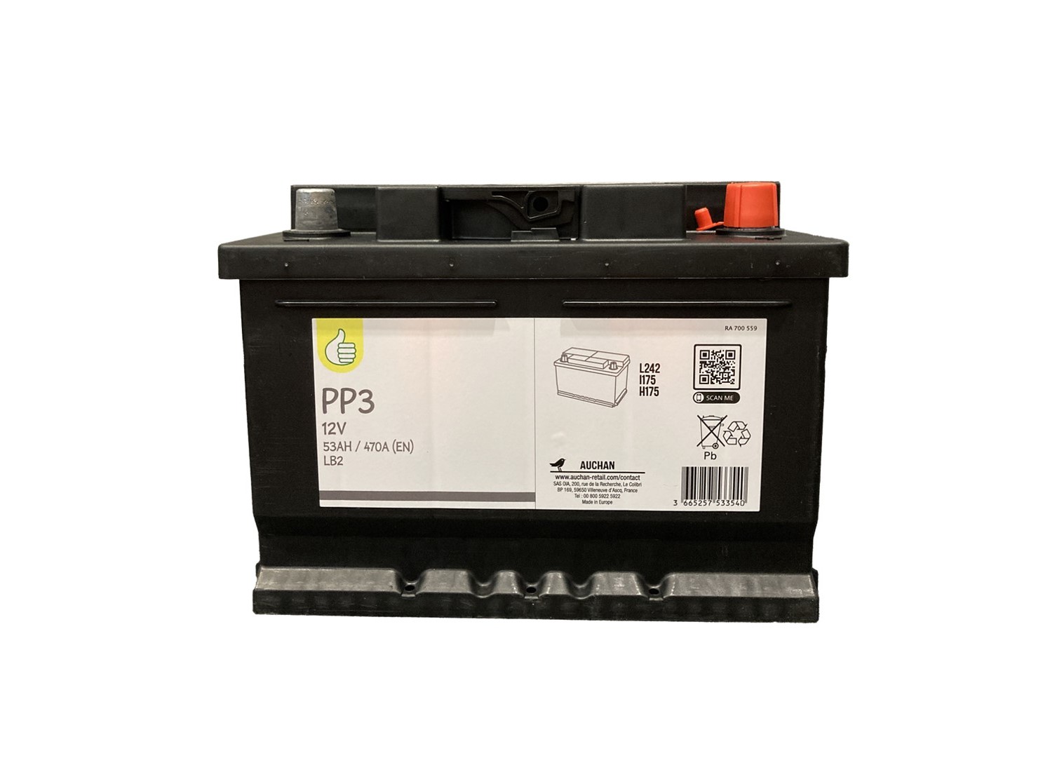BATERIAS AUTO POLEGAR PP3 53AH/470A