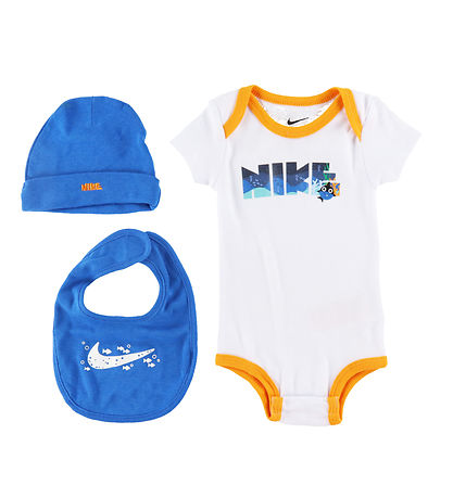 Nike Set - Mütze/Lätzchen/Body k/ä - Blau/Weiß