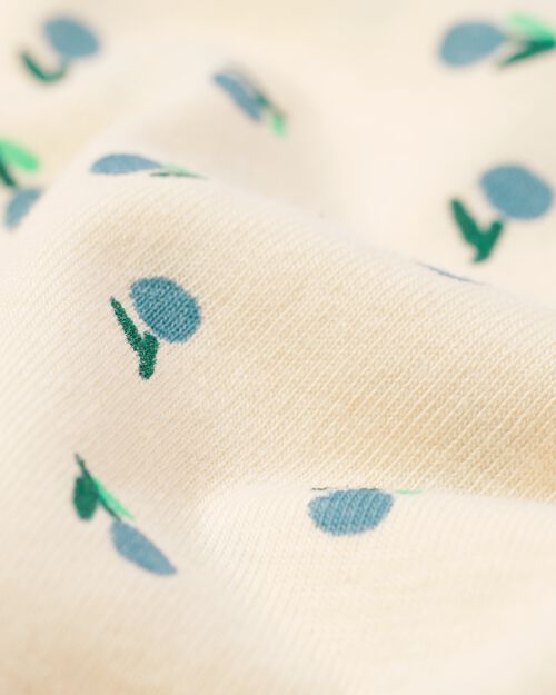 pyjama en coton extensible à fleurs pour enfant blanc cassé