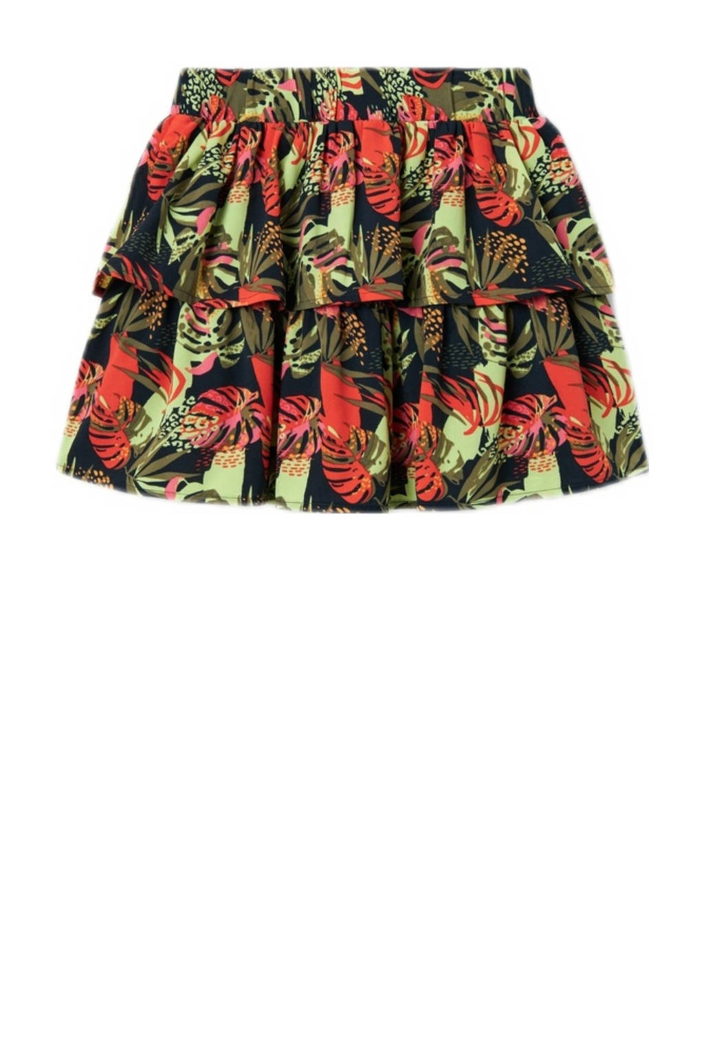NAME IT gebloemde rok NKFVINAYA groen/donkerblauw/rood