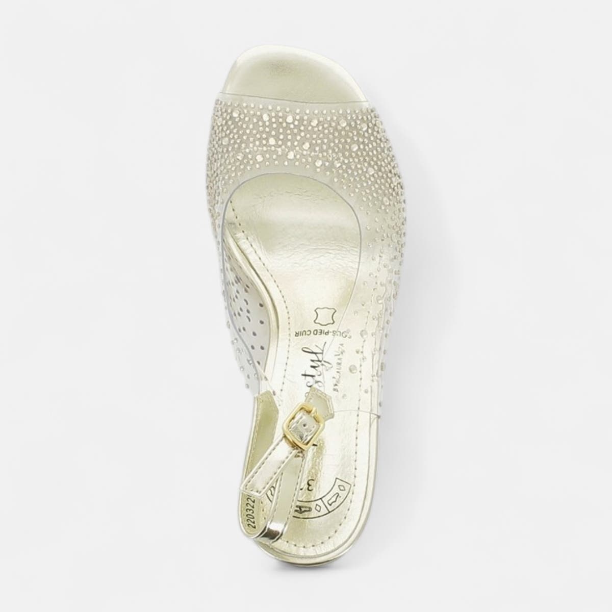 Nu-pieds à talon Femme or