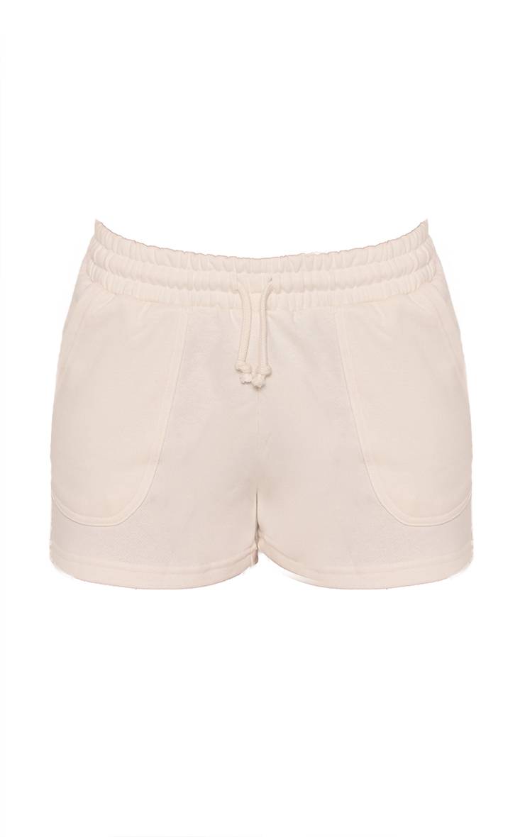 Crème Short Léger En Molleton Bouclette