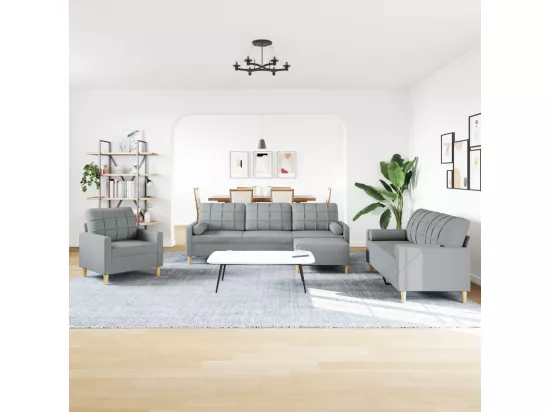 Ensemble de canapés 4 pièces repose-pied et coussins décoratifs