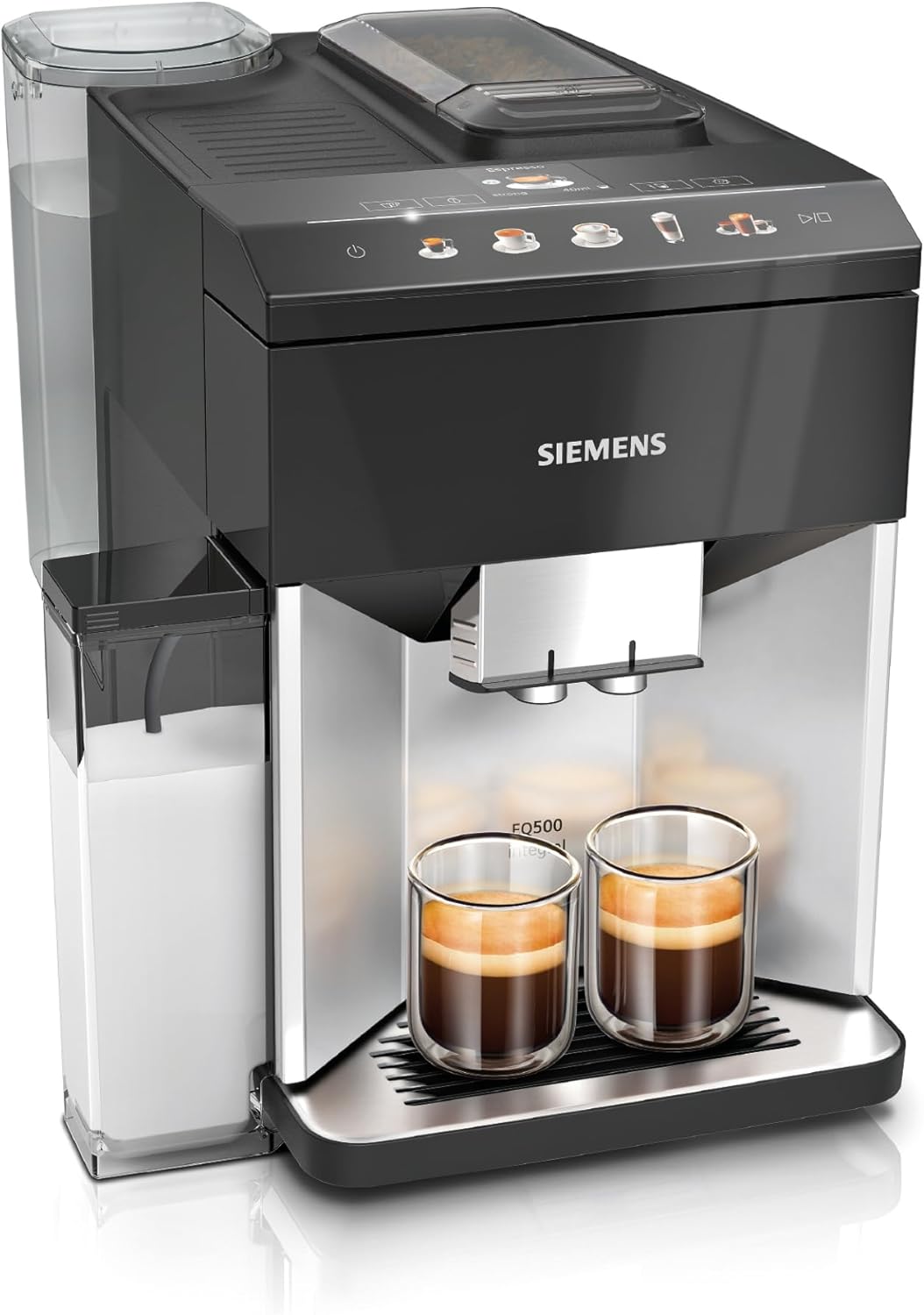 Siemens Kaffeevollautomat EQ500 All-in-One TQ513D01, Tageslichtsilber/Klavierschwarz