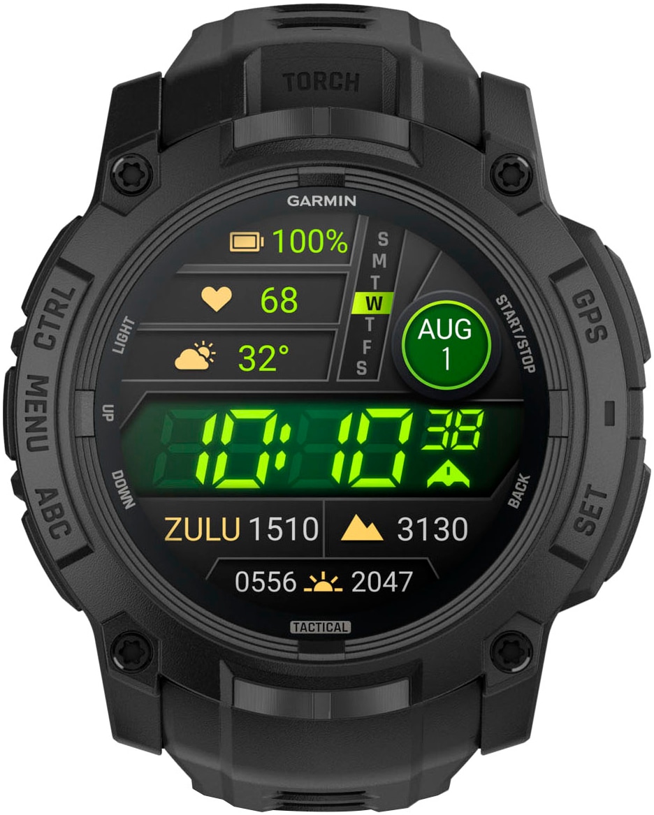 Garmin Smartwatch »Instinct 3 AMOLED 50 mm Tactical Edition« (3,3 cm / 1,3 ″)