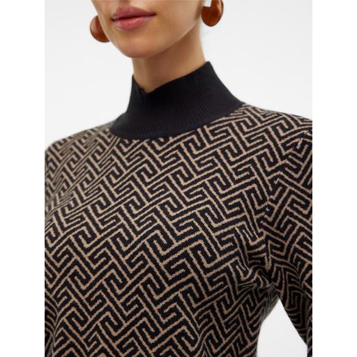 Vero Moda Aria Art Striktrøje, Black, XL