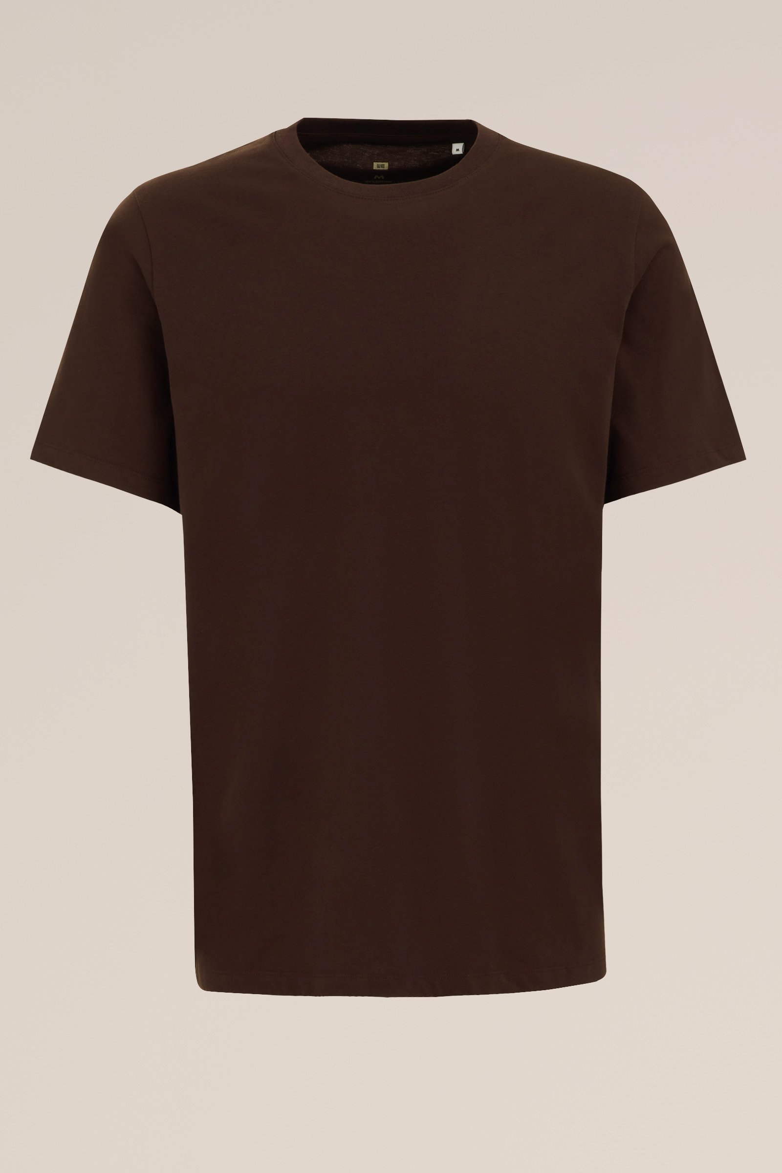 T-shirt van 100% katoen WE Fashion Donkerbruin