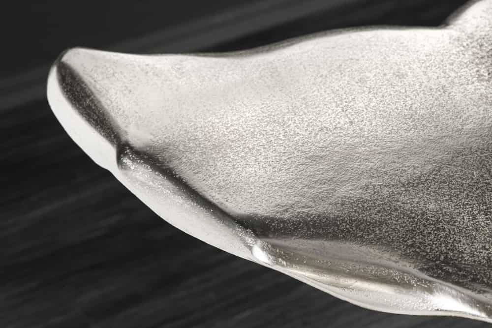 Design Beistelltisch WILDLIFE Walflosse 60cm silber Metall handmade