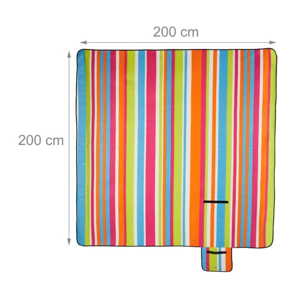 Piknikteppe 200 x 200 cm stripet