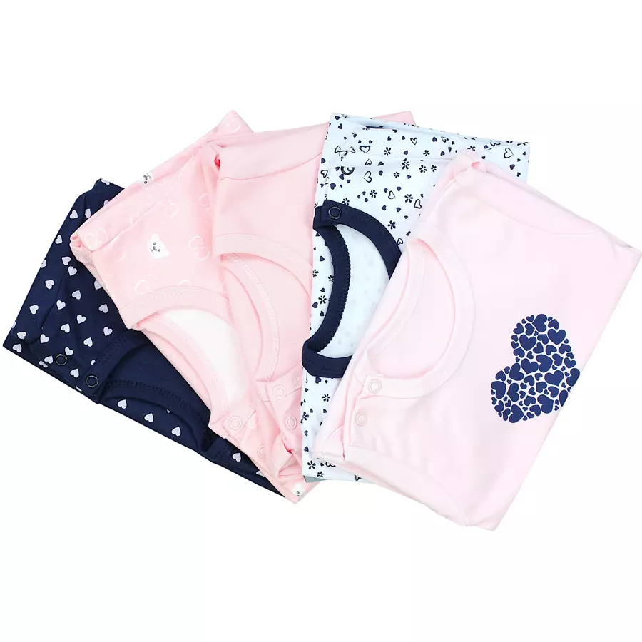 TupTam Mädchen Baby Body Kurzarm 5er Pack rosa Modell 2