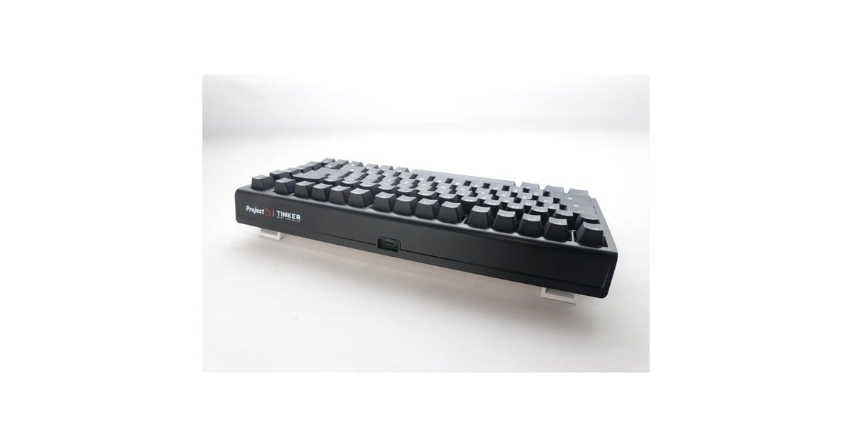 DuckyProjectD Tinker 75 met QMK/VIA, toetsenbord  (Zwart/wit, US lay-out, Cherry MX Red, RGB led, Double-shot PBT, Hot-swappable, Gasket mount, 75%)