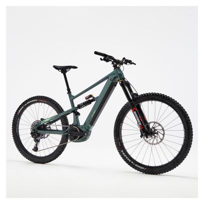 VTT Électrique Tout-Suspendu Rockrider Stilus E-Big Mountain Sram NX 12V 750Wh 27.5'' 29'' Vert