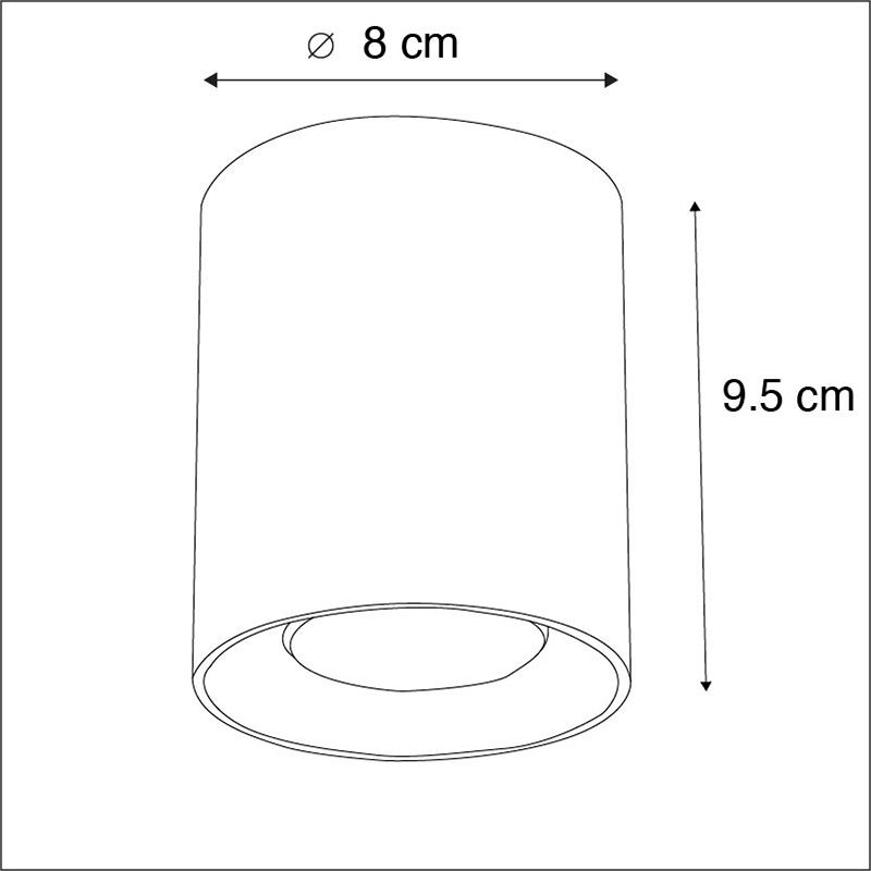 Moderne opbouwspot wit GU10 50mm - Tubo