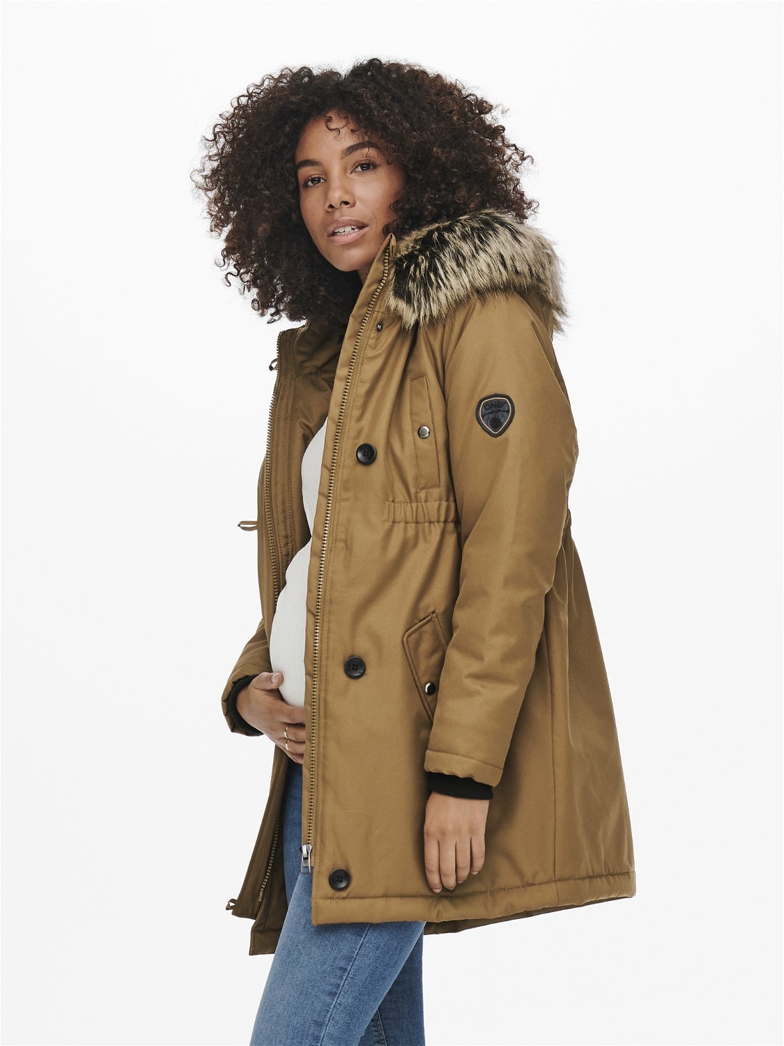 OLMIRIS Langer Parka Toasted Coconut