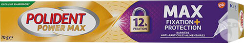 Polident Power Max Fixation + Protection Pour Prothèses Tube 70g