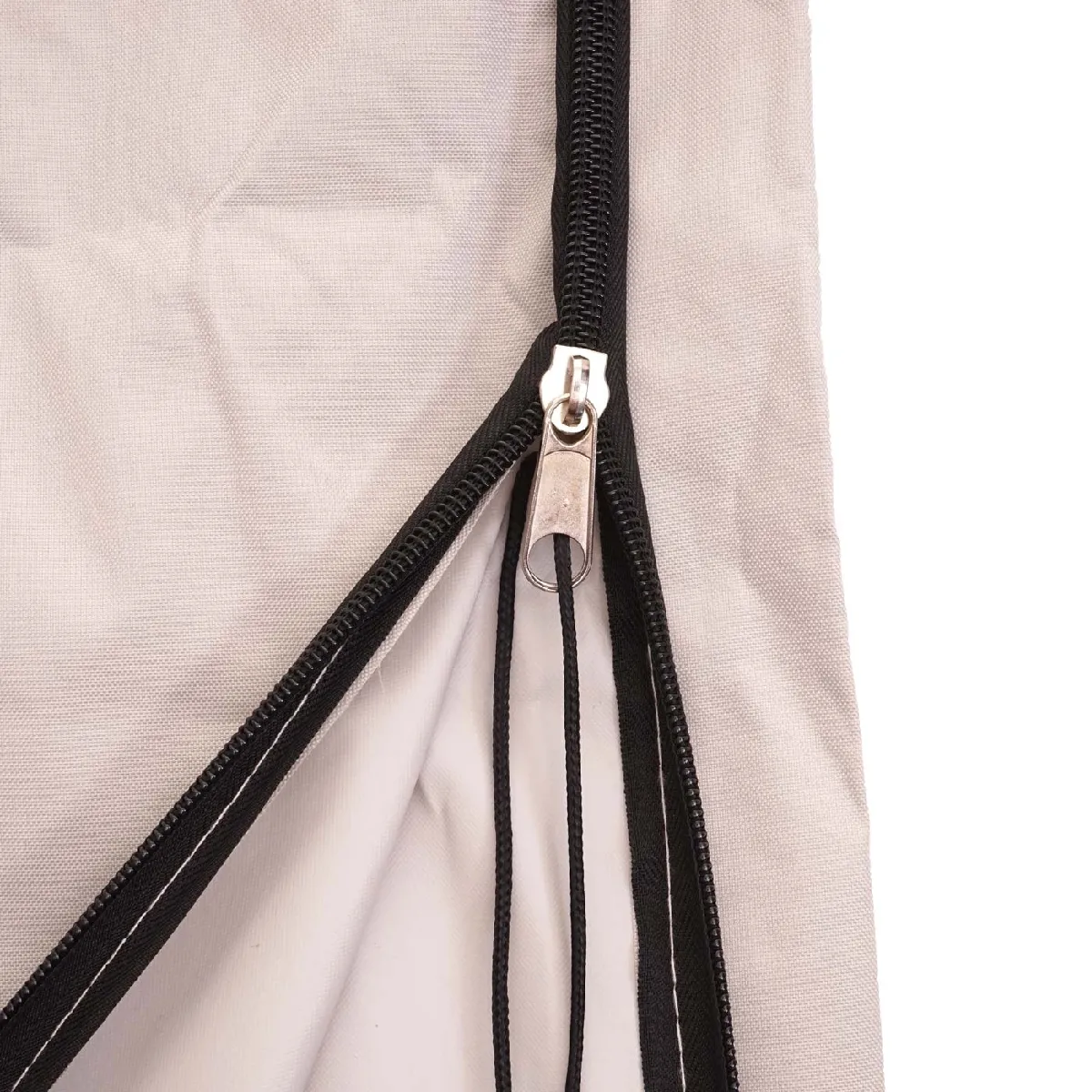 Decoshop26 Housse de parasol déporté 265 cm - Gris crème