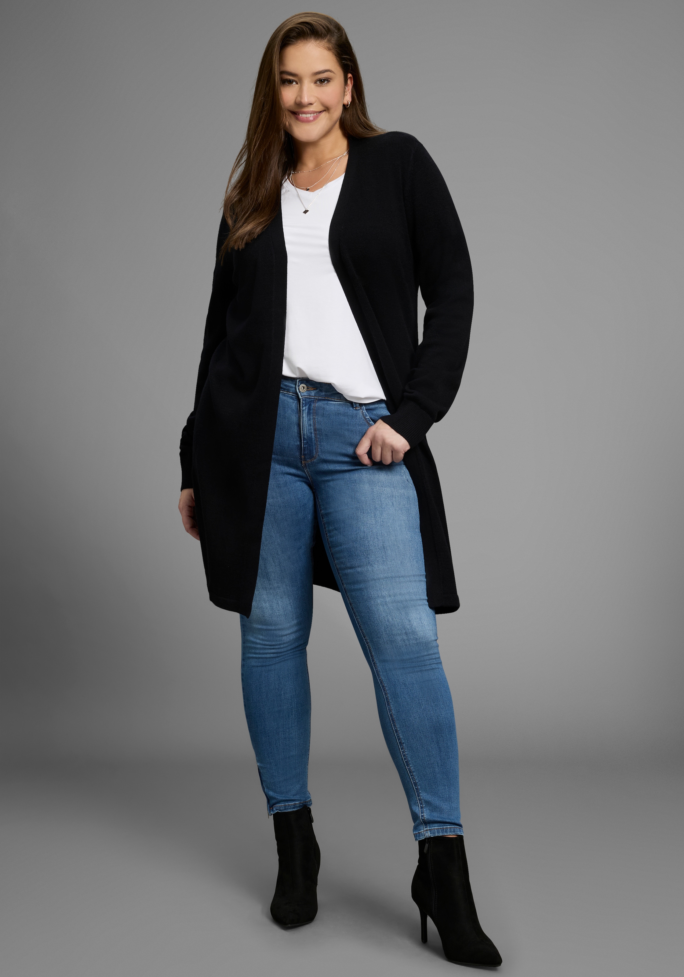 Laura Scott CURVE Longstrickjacke in kuschelweichem Wohlfühlstrick - GROSSE GRÖSSEN