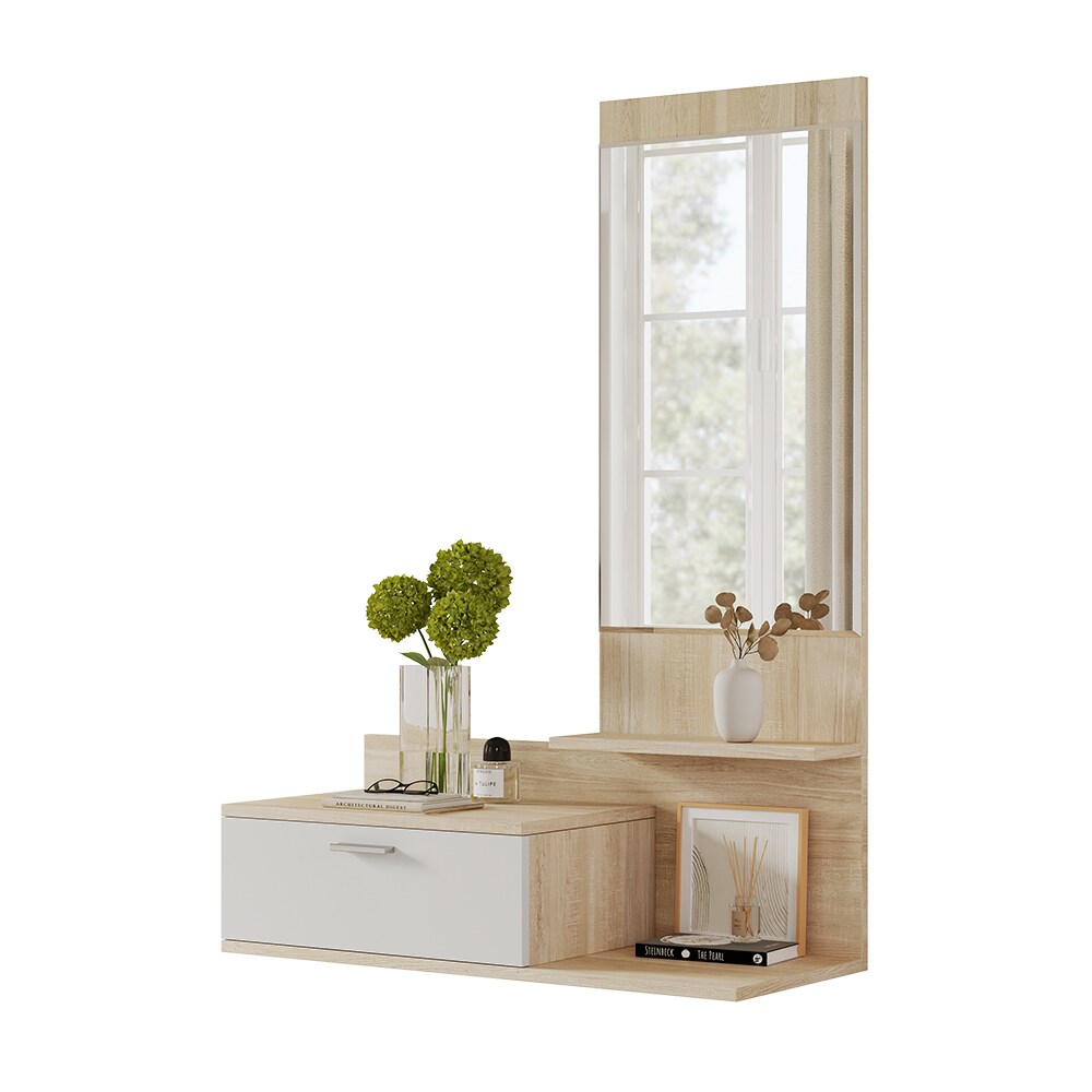 Vicco Flurgarderobe Ballin Eiche 98 x 140,5 cm, mit Spiegel, Wandgarderobe, Flur
