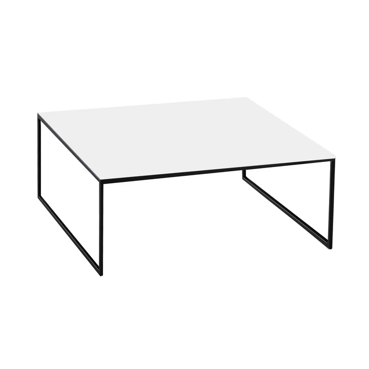 Hans Hansen - Less H 15/2 Couchtisch, Kufengestell schwarz / HPL weiss
