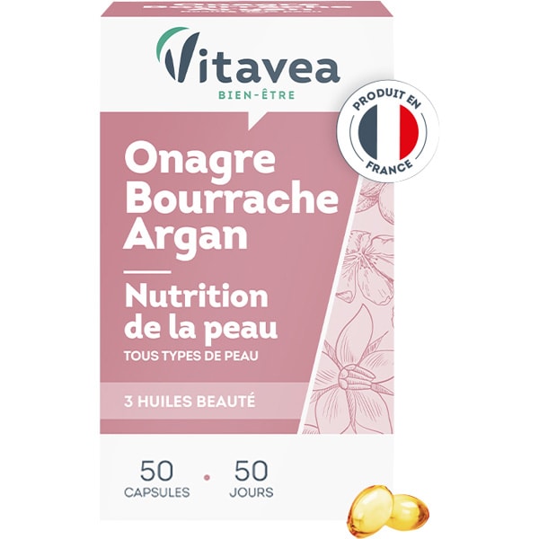 Cure nutrition de la peau - Onagre Bourrache Argan - 5 mois