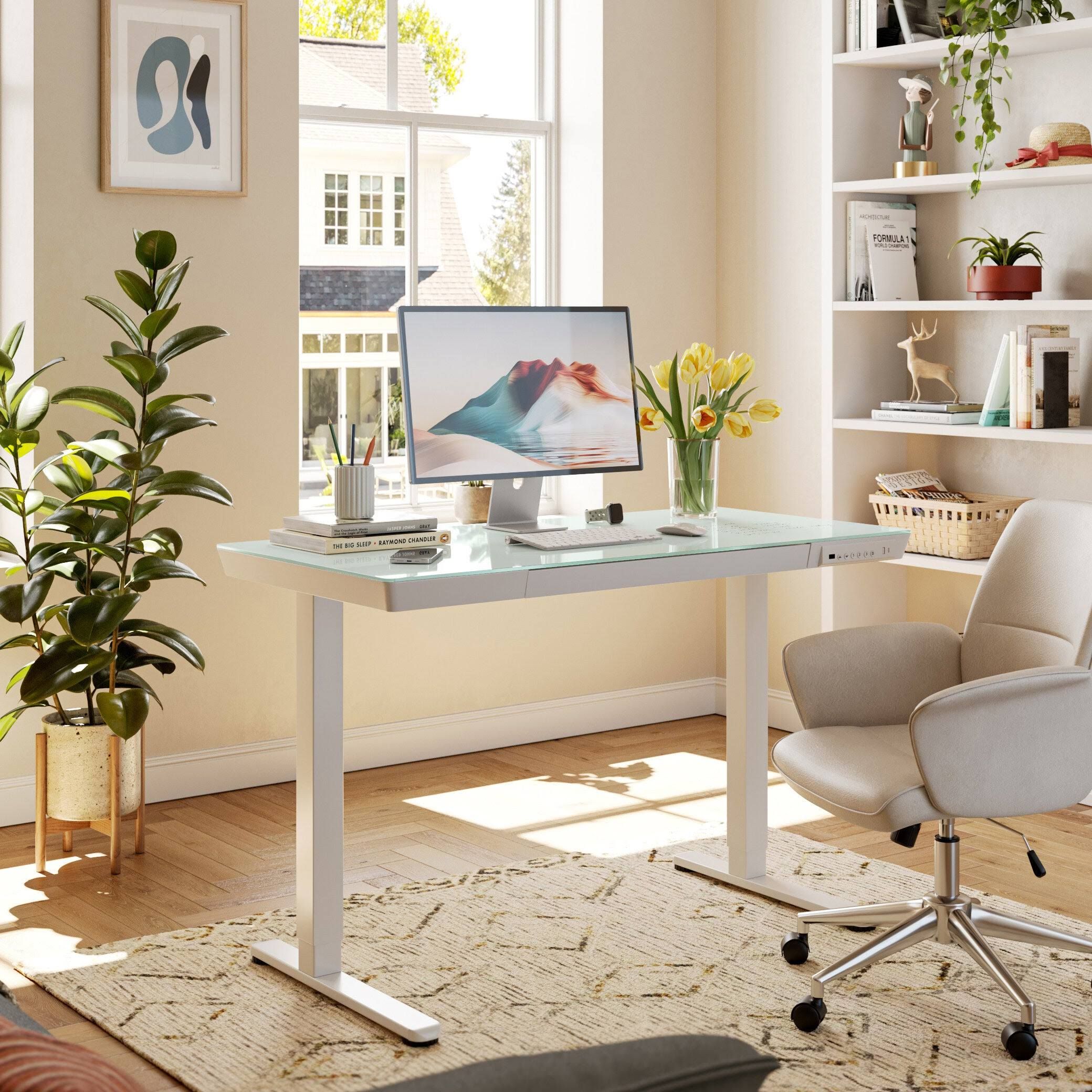 FEZiBO Glas Schreibtisch Elita All-In-One Elektrisch höhenverstellbarer Schreibtisch