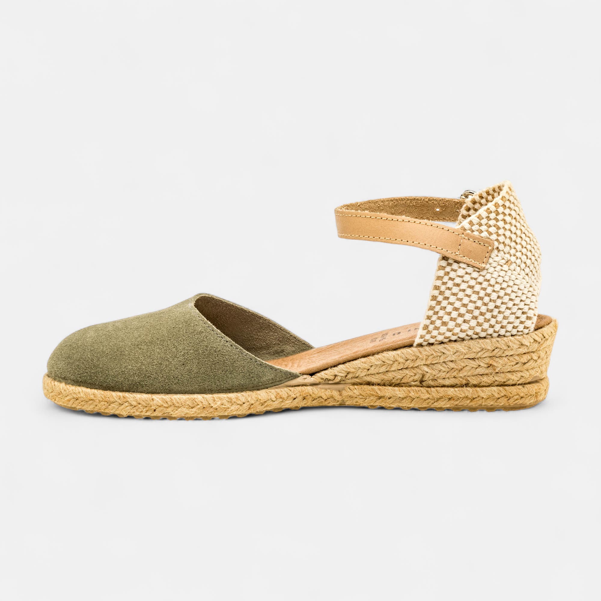 Espadrilles Femme en cuir kaki