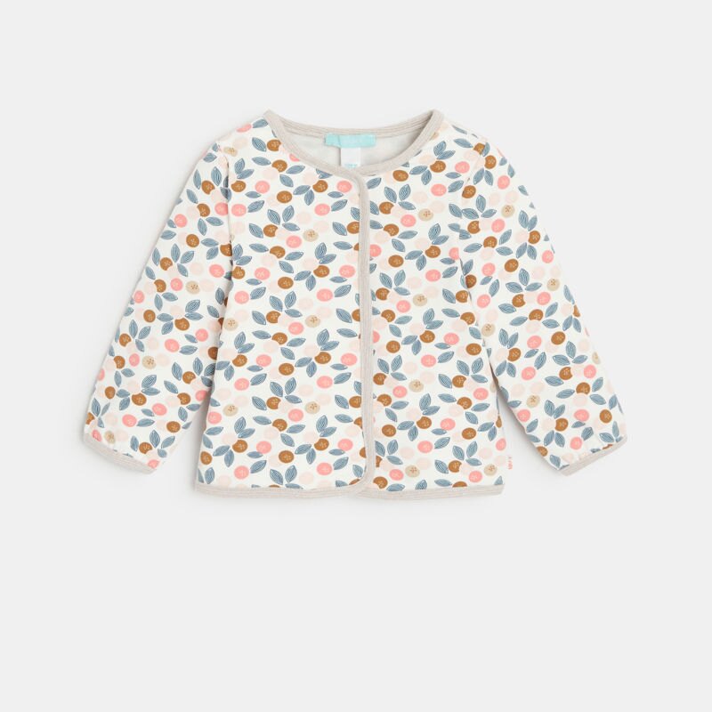 Veste fine doublure polaire fleurie rose bébé fille Rose