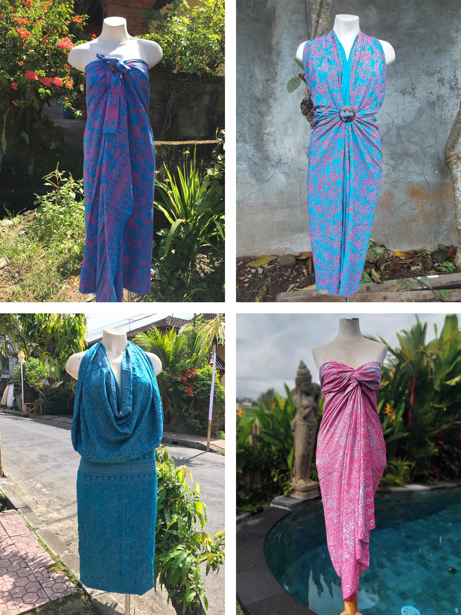 Sarong mit Kokosnuss-Schnalle Batik, lila, T 225 cm, B 115 cm günstig bestellen