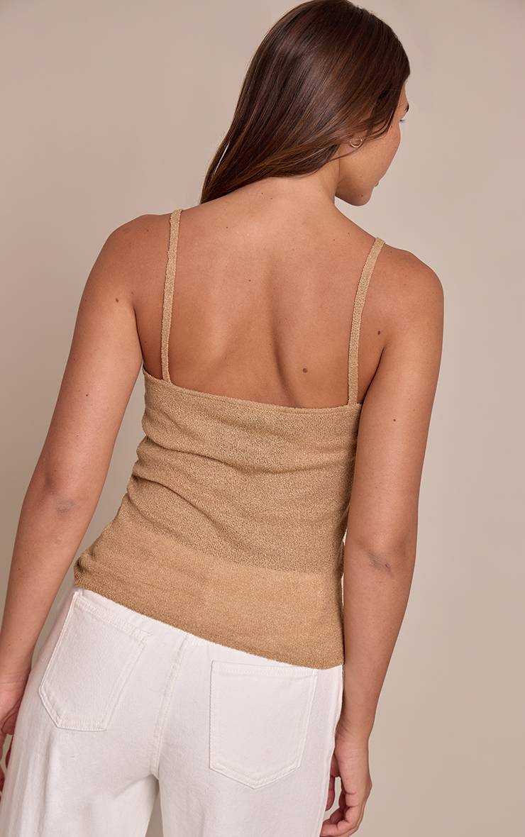 Sable Débardeur En Maille Fine Éponge