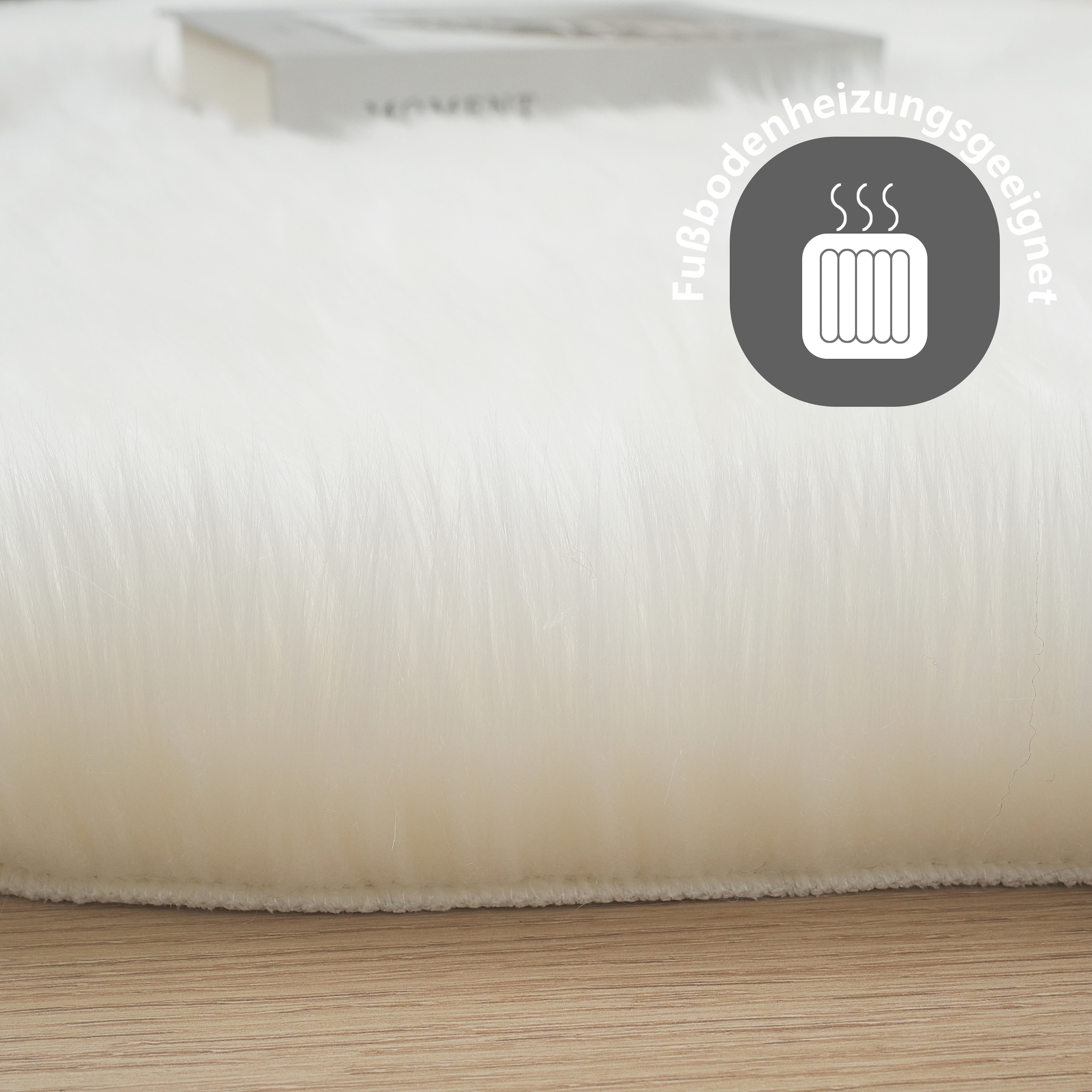 my home Fellteppich »Dena, Hochflor Teppiche« rund 60 mm Höhe Kunstfell, weich, Uni-Farben, Wohnzimmer, Schlafzimmer, Esszimmer