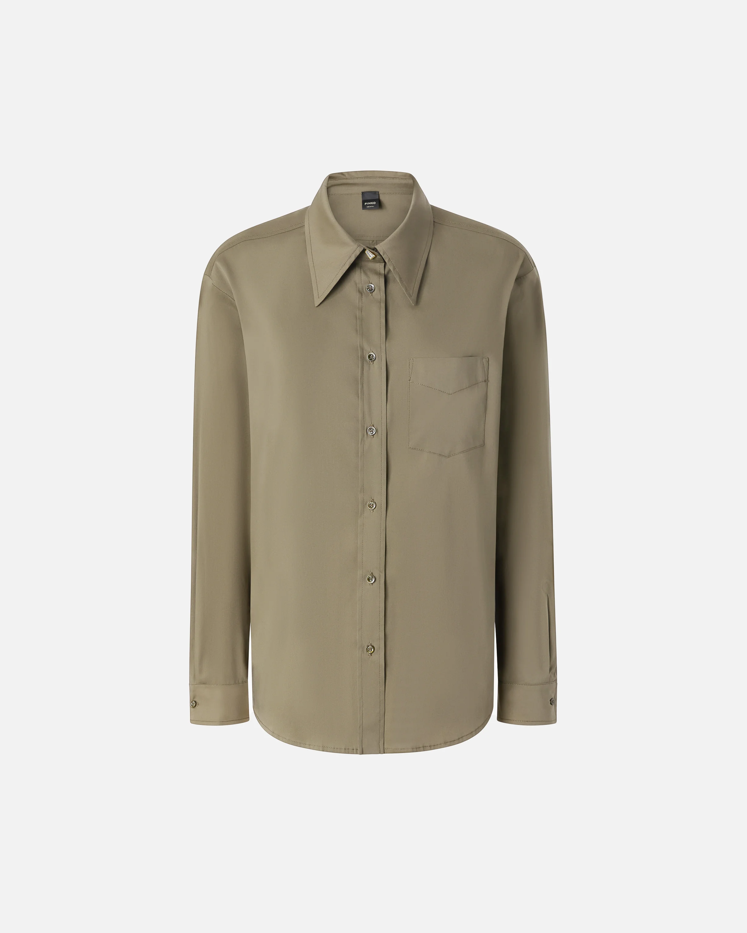 Chemise utilitaire verte en popeline stretch | Vert