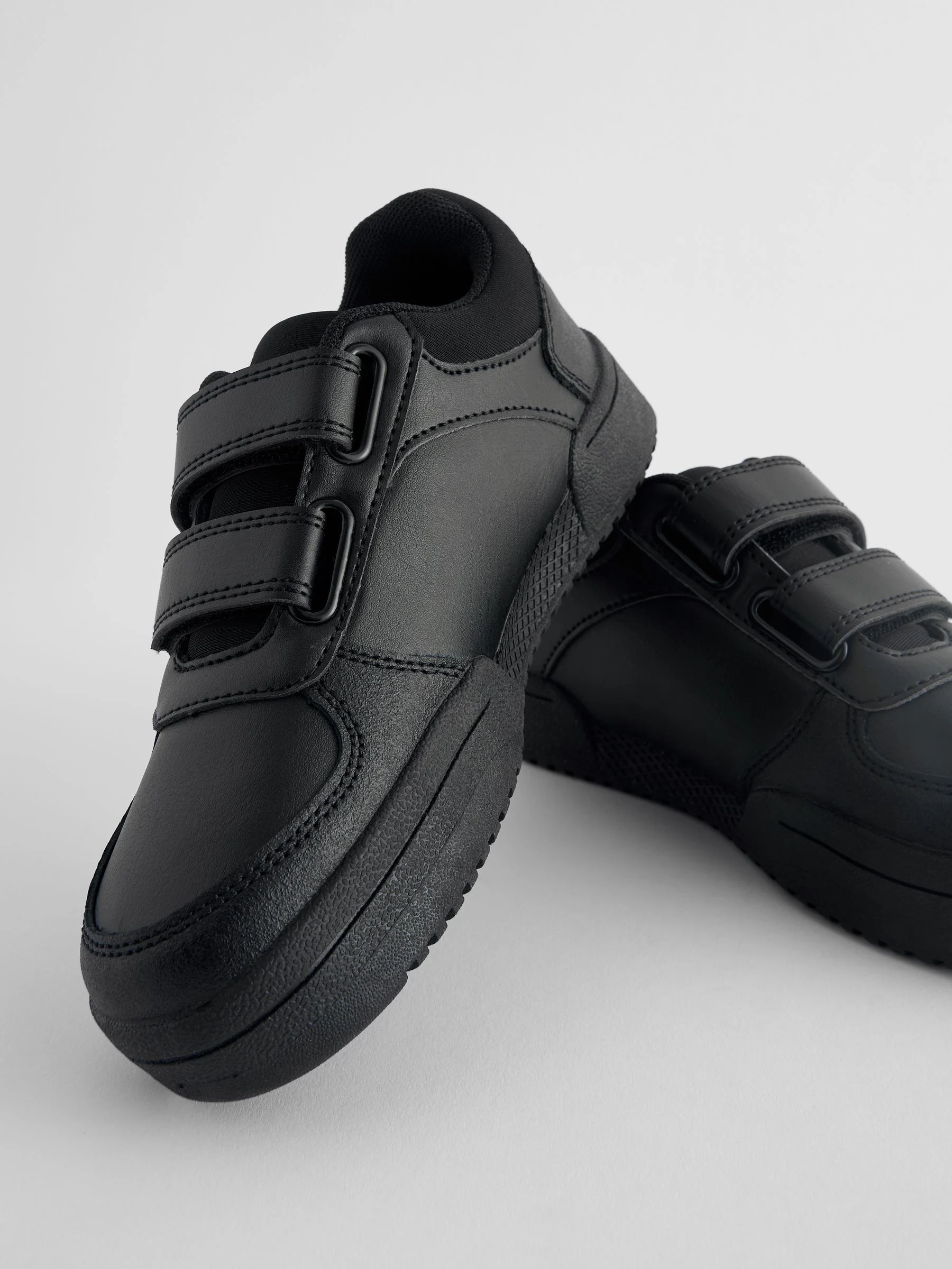 Zwart - 3 schoolschoenen met klittenbandsluiting