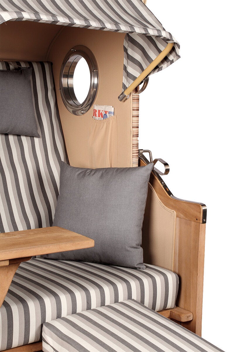 Strandstoel Rantum enkele patrijspoort teak PE schelp design 545