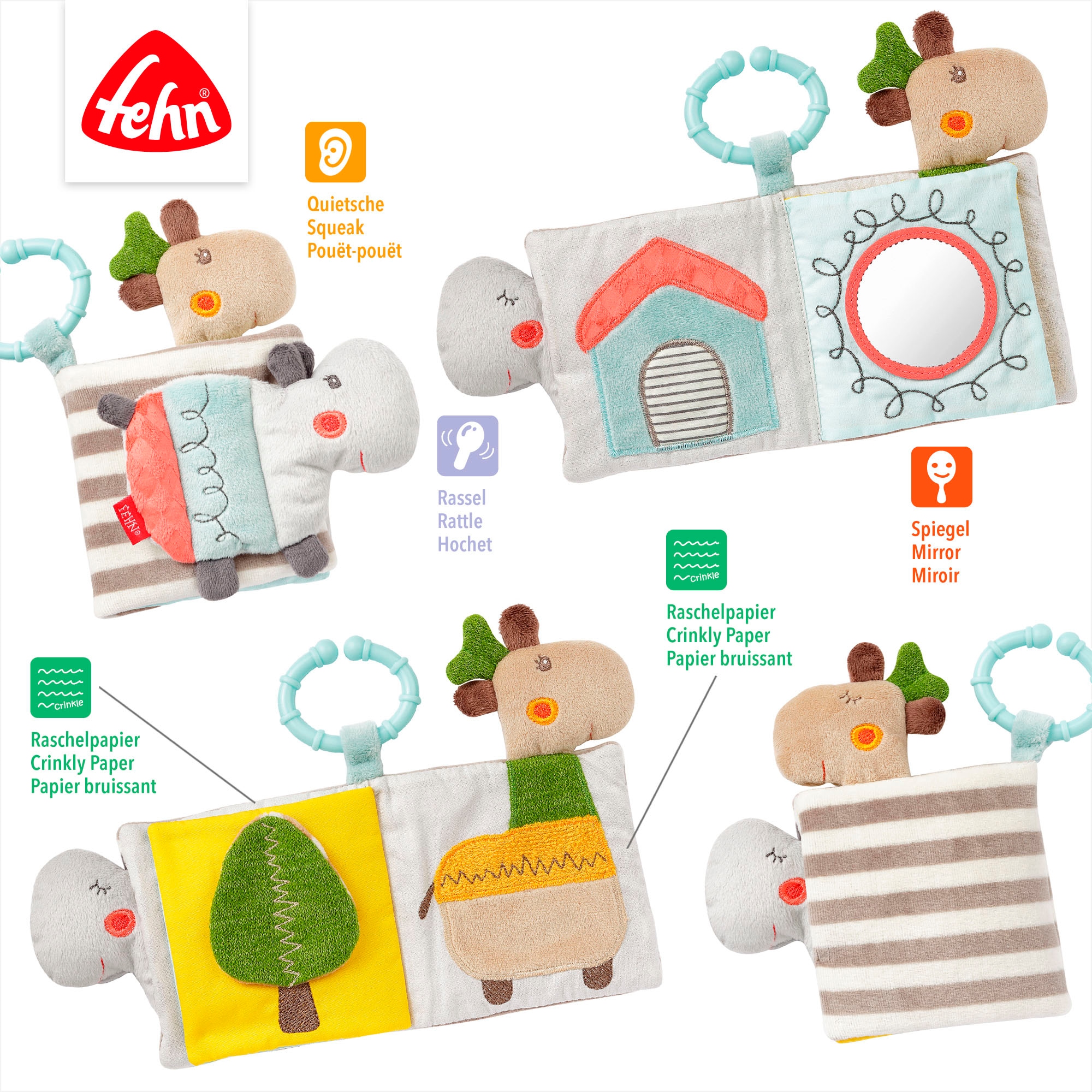 Fehn Greifspielzeug »Classic Stars, Stoffbuch Loopy &  Lotta«