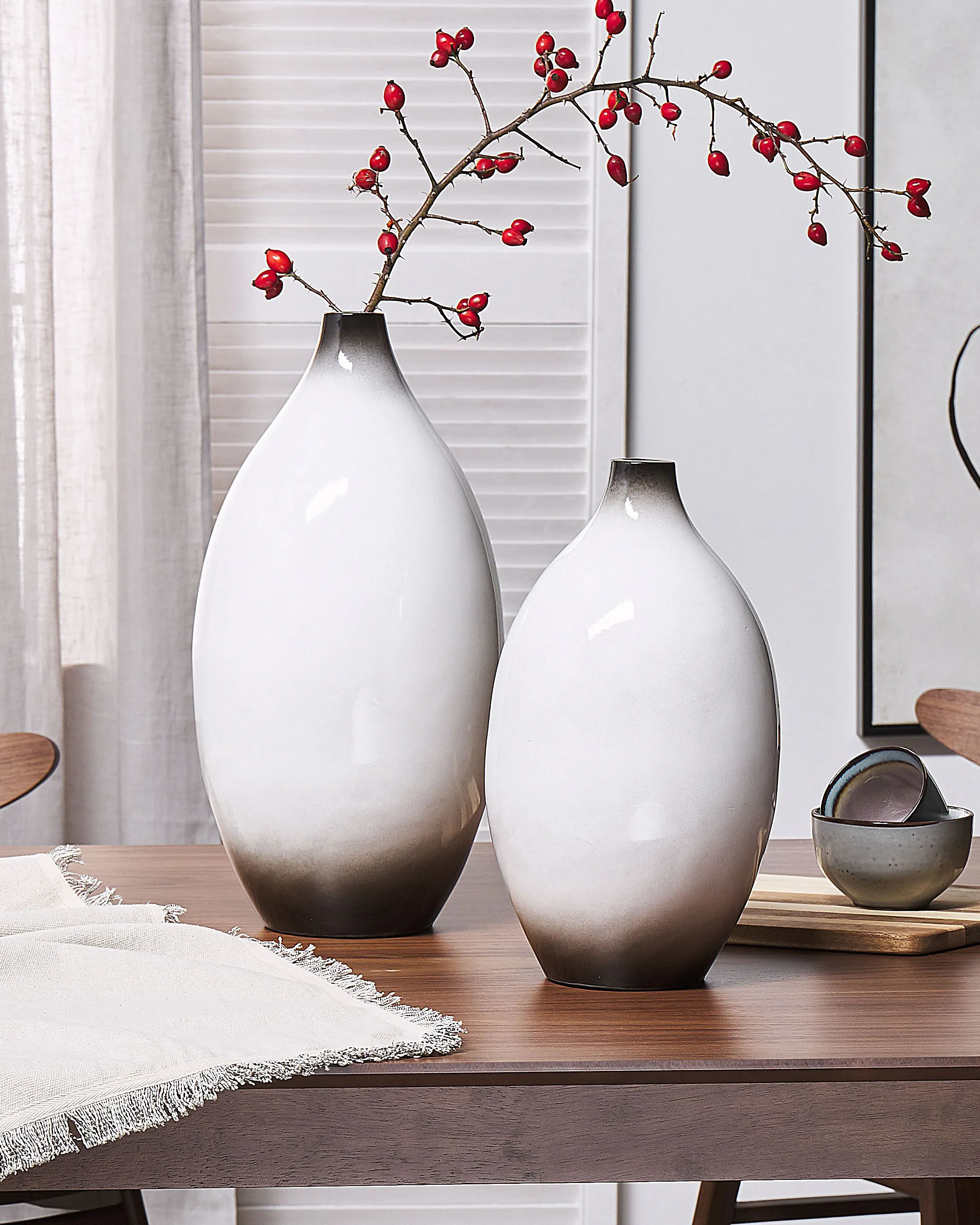 Decoratieve vaas BAEZA Keramiek 36 cm Wit