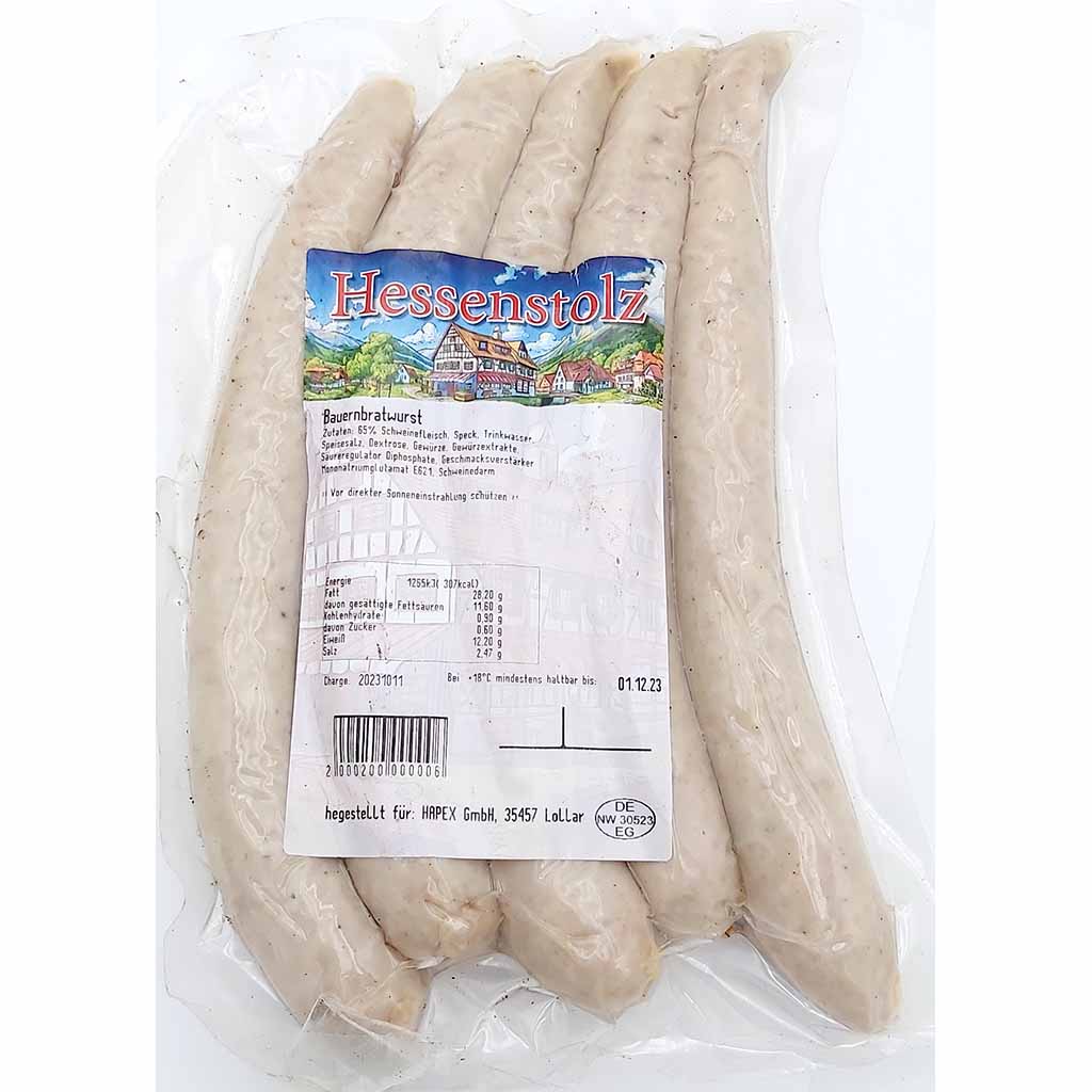 Hessenstolz Bauernbratwurst 5er 500g MHD:26.12.24